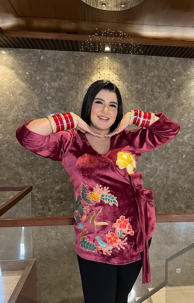 Velvet kimono ( with initials )