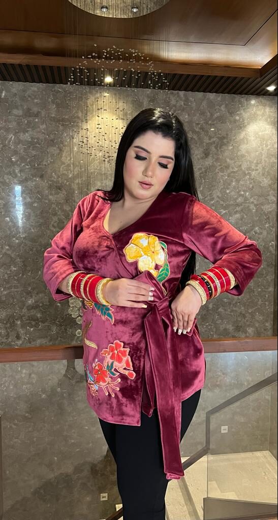 Velvet kimono ( with initials )
